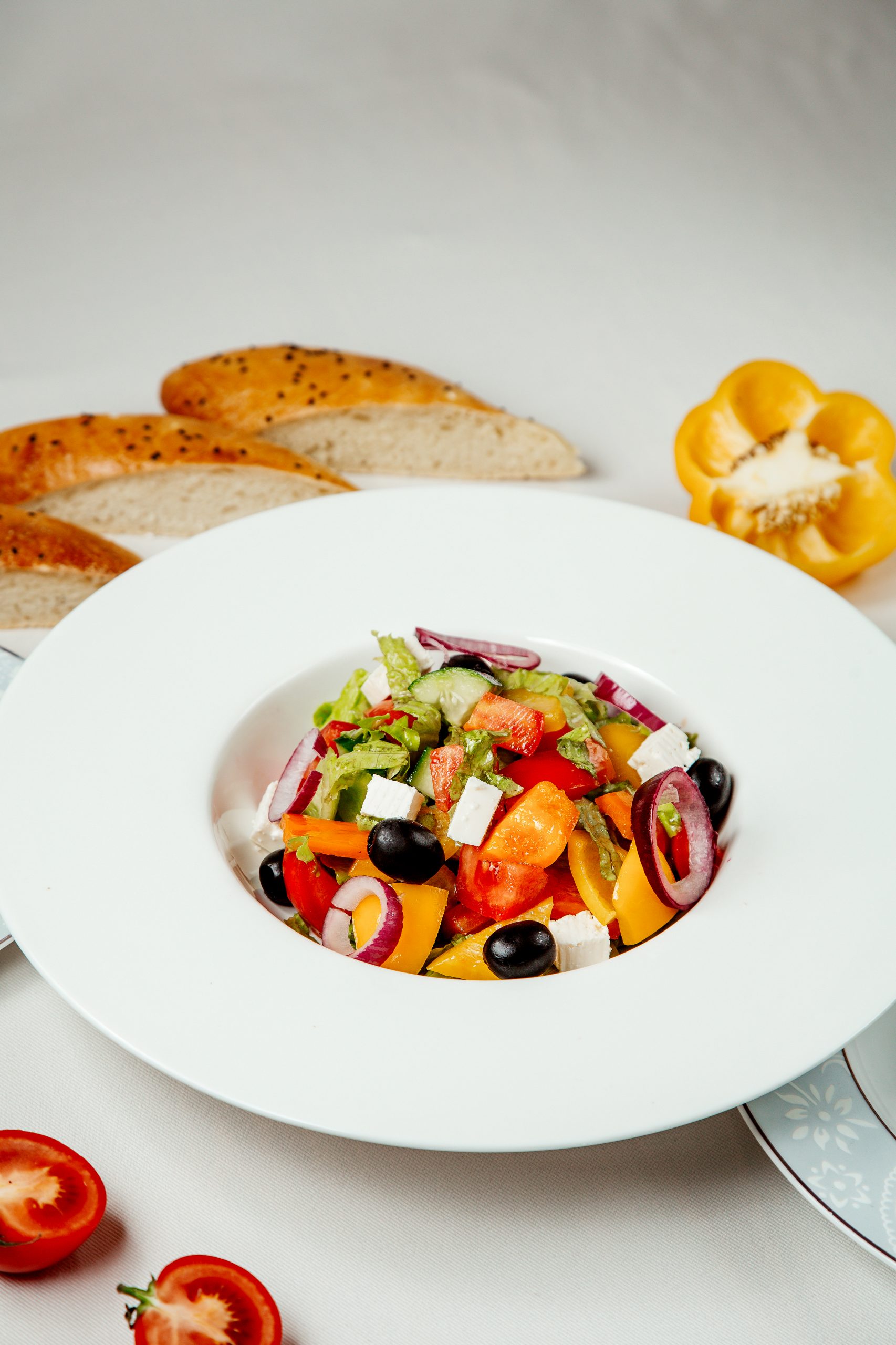 greek salad on the table
